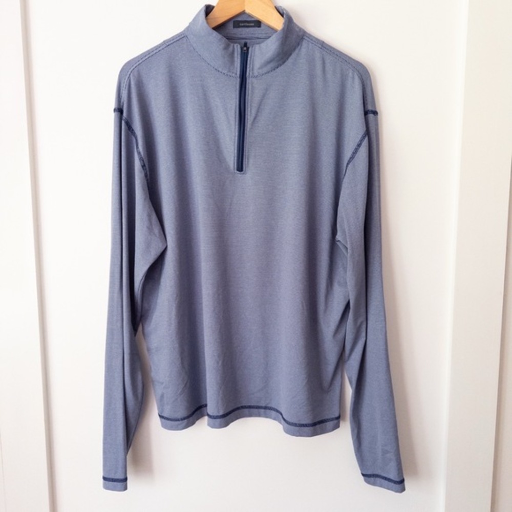 Turtleson Blue Zip Pullover Sz L Younglife Long Sleeve‎ Athletic Fit Golf Layer